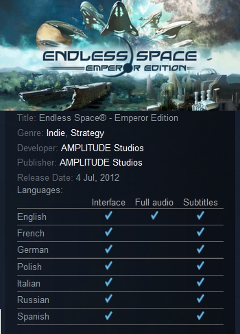 Endless Space - Emperor Edition Steam - Click Image to Close